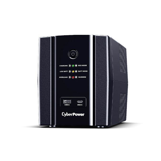 Источник бесперебойного питания, CyberPower, UT2200EG, Мощность 2200ВА/1320Вт, UTG-серия, Линейно-интерактивный, Напольный, LED/RJ11/RJ45e/USB, AVR: 165-290В, АКБ 12В/9Ач*2шт., Вых: 4xSchuko, Чёрный