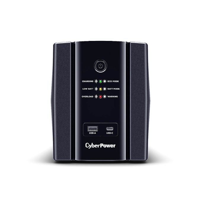 Источник бесперебойного питания, CyberPower, UT2200EG, Мощность 2200ВА/1320Вт, UTG-серия, Линейно-интерактивный, Напольный, LED/RJ11/RJ45e/USB, AVR: 165-290В, АКБ 12В/9Ач*2шт., Вых: 4xSchuko, Чёрный