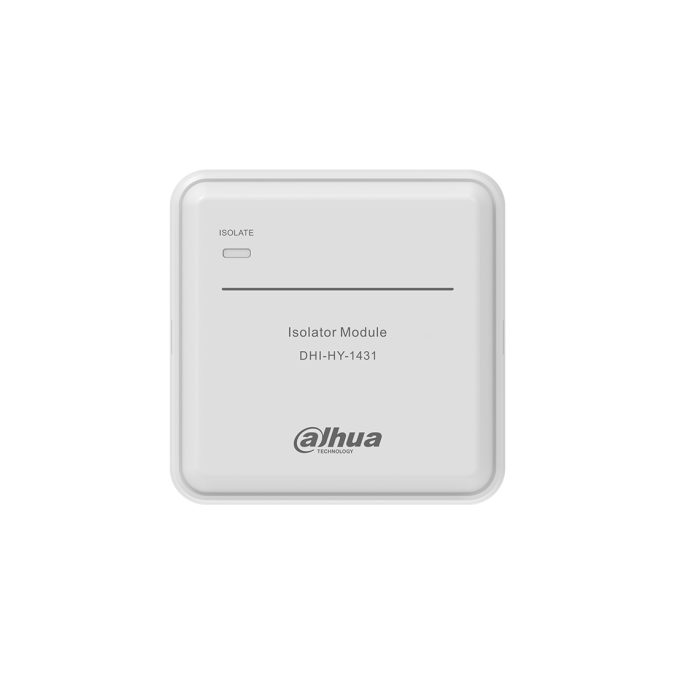 Изолятор короткого замыкания адресный, Dahua, DHI-HY-1431, Адресный изоляторный модуль, Рабочее напряжение 24В, Двух проводное бесполярное подключение, Дальность подключения 1500м, Ток короткого замыкания 450mA