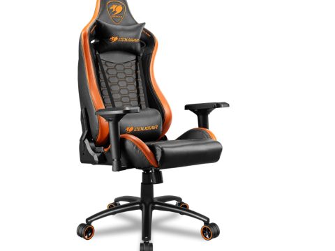 Игровое компьютерное кресло, Cougar, OUTRIDER S, Искусственная кожа PU AIR, (Ш)53*(Г)57*(В)119 (127) см, Чёрно оранжевый