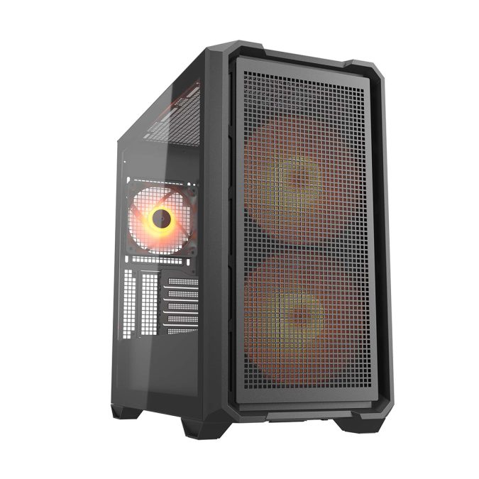 Компьютерный корпус, Cougar, MX600 Mini RGB, Micro ATX/Mini ITX, USB 1*Type C/2*3.0, 4 Pole Headset Audio Jack & RGB Button, Кулер 2*16см ARGB/1*12см ARGB, Высота процессорного кулера до 175 мм, Длина VGA до 380мм, 2*3.5"/2+1*2.5", Толщина 0,6мм, 445x232x456мм, Без Б/П, Чёрный