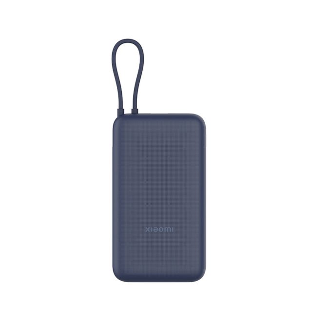 Портативный внешний аккумулятор, Xiaomi, 33W Power Bank 20000mAh (Integrated Cable) Blue GL, PB2030MI/BHR8975GL, Номинальная мощность аккумулятора 74 Втч (7,4 В 10000 мАч), Номинальная емкость 12000mAh (5V/3A), Входной порт USB-C, Выходной порт USB-C®/кабель USB-C /USB-A, Размер продукта 127 x 70,5 x 30,5 мм, Кабель страенный, Синий