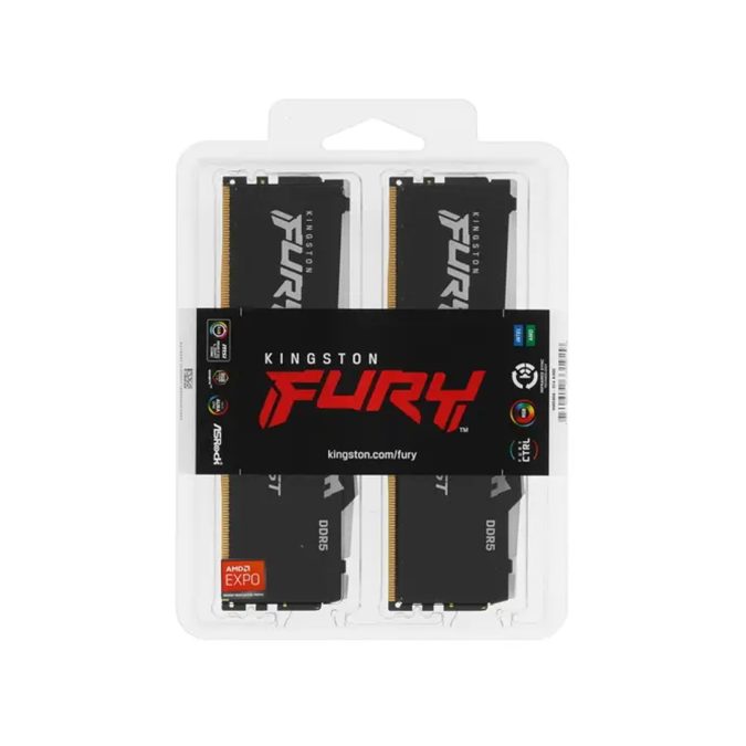 Комплект модулей памяти, Kingston, FURY Beast RGB EXPO KF556C36BBEAK2-64, DDR5, 64GB (Kit 2x32GB), DIMM
