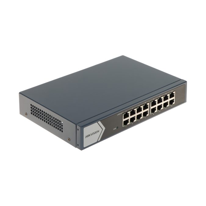 Коммутатор, Hikvision, DS-3E0516-E(c), Неуправляемый, 16 x Gigabit RJ45 , Стоечный, Металл