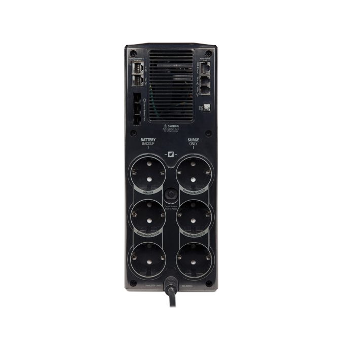 Источник бесперебойного питания, APC, Back-UPS Pro BR1500G-GR, Линейно-интерактивный, Мощность 1500ВА/865Вт, Напольный, 230В, Вых: 6x Schuko, AVR, LCD, User Replaceable Battery, APCRBC124, Чёрный