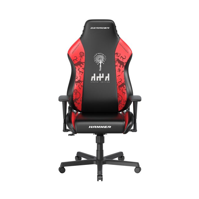Игровое компьютерное кресло, DX Racer, GC/LHE23LTA/QZQ.NR, Hammer series, Steppe edition, Рекомендуемый рост: до 190 см, Рекомендуемый вес: до 115 кг, Эко-кожа, Угол наклона до 135°, 3D подлокотники, Нейлоновая основа кресла, Механизм качания: топ-ган, Черно-красный