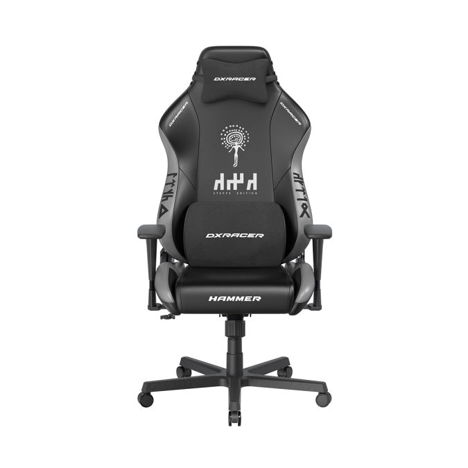 Игровое компьютерное кресло, DX Racer, GC/LHE23LTA/QZQ.N, Hammer series, Steppe edition, Рекомендуемый рост: до 190 см, Рекомендуемый вес: до 115 кг, Эко-кожа, Угол наклона до 135°, 3D подлокотники, Нейлоновая основа кресла, Механизм качания: топ-ган, Черно-серый