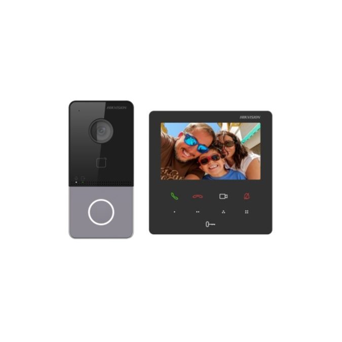 Домофонная система, Hikvision, DS-KIS606-P, IP внутренняя панель, 4,3-дюймовый сенсорный экран, Linux, 2 mp HD камера, ИК-подсветка до 3 м, встроеный микрофон и динамик, шумоподавление, от -10 °C до 50 °C, Wi-Fi 2.4 GHz, 12V DC, PoE