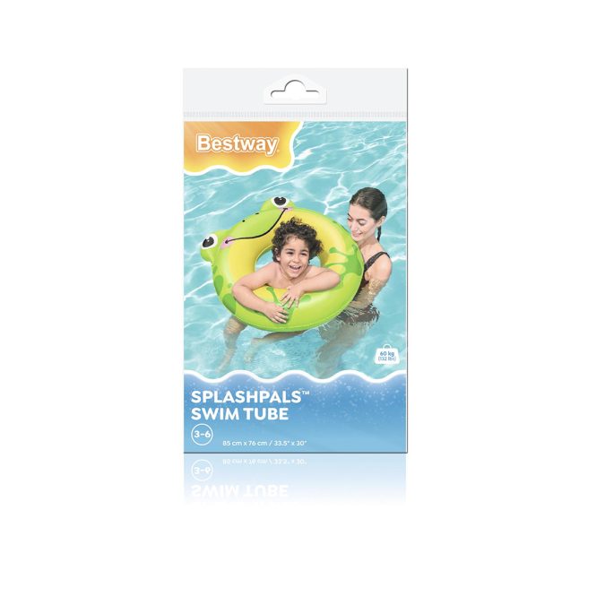 Круг для плавания SplashPals 79 x 85 см, BESTWAY, 36351, Винил, 3-6, Оригинальной формы, В ассортименте - Панда/Лягушка, Пакет