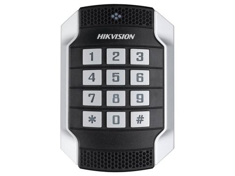 Считыватель, Hikvision, DS-K1104MK, Металлический антивандальный считыватель, чтение карт M1 (1356 МГц) RS485/ Wiegand(W26/W34), от -20 °C до 65 °C, IP65 IK10 12 VDC