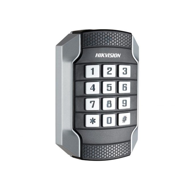 Считыватель, Hikvision, DS-K1104MK, Металлический антивандальный считыватель, чтение карт M1 (1356 МГц) RS485/ Wiegand(W26/W34), от -20 °C до 65 °C, IP65 IK10 12 VDC