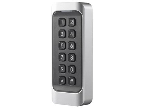 Считыватель, Hikvision, DS-K1107AMK, Считыватель карт с кодонаборной клавиатурой чтение карт M1 (1356 МГц), сигнализация о несанкционированном доступе, RS485/ Wiegand(W26/W34), от -20 °C до 65 °C, IP65, 12 VDC