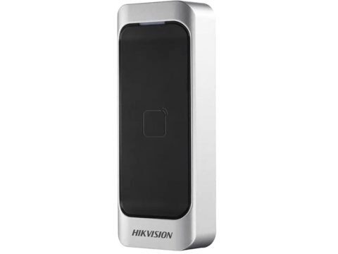 Считыватель, Hikvision, DS-K1107AE, Считыватель карт, чтение карт EM (125 кГц), сигнализация о несанкционированном доступе, RS485/ Wiegand(W26/W34), от -20 °C до 65 °C, IP65 12 VDC
