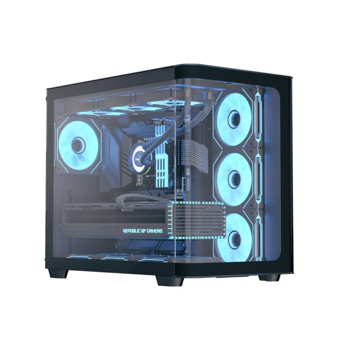 Компьютерный корпус, Aerocool, P500C-G-BK-v1, ATX/Micro ATX, USB 2*3.0/2.0, HD-Audio+Mic, Кулер 4*12 см ARGB, Высота процессорного кулера до 162 мм, Длина VGA до 450мм, 2*3.5"/3*2.5", Толщина 0,7мм, 398x285x475.8мм, Без Б/П, Чёрный