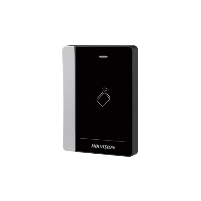 Считыватель, Hikvision, DS-K1102AEM, чтение карт EM (частота: 125 кГц), 1Wiegand W26/W34 / 1RS485 / 1Тампер датчик вскрытия и демонтажа, от -20 °C до 65 °C, 12 VDC