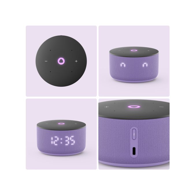 Умная колонка, Яндекс, YNDX-00027LIL, Яндекс Станция Мини 3 с Алисой, YaGPT, 12Вт, 1 динамик, 3 микрофона, 110-16 000 Гц, Wi-Fi (2,4–5 ГГц), Bluetooth 5.0, Лиловый
