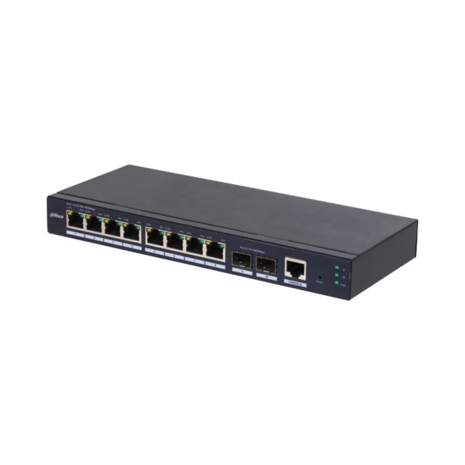 Коммутатор, Dahua, DH-SG4010-2F, WEB управляемый L2, 8 портов 10/100/1000Base-T, 2 порта SFP, –10 °C to +55 °C