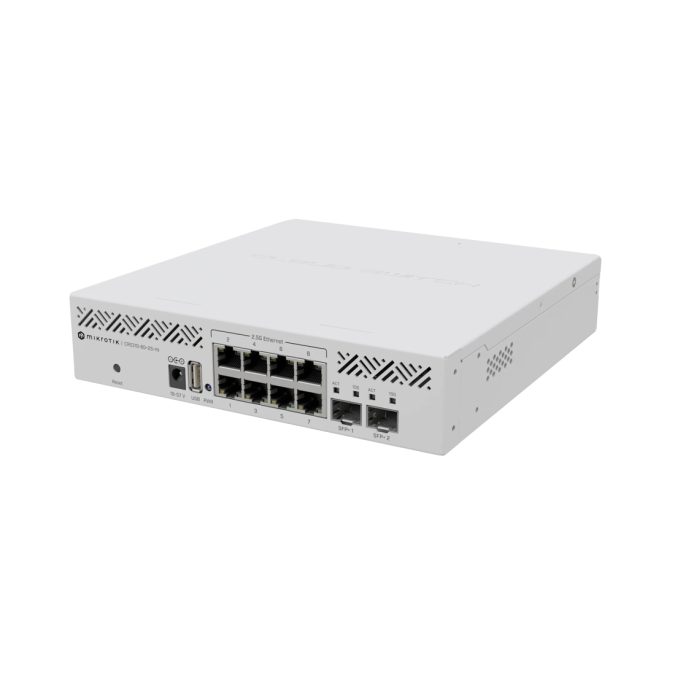Коммутатор, MikroTik, CRS310-8G+2S+IN, Cloud Router Switch, 2 x 10G SFP+ ports, 5 x 2,5G ports, RouterOS/ SwitchOS, -40°C to 60°C