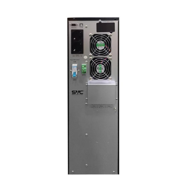 Источник бесперебойного питания, SVC, PT-10K-LCD, Мощность 10кВА/10кВт, PT-серия, On-Line, LCDUSBRS-232, SMART, EPO, Диапазон работы AVR: 110-300В, 2 вых. Shuko CEE7+клеммная колодка, Бат.: 12В/7Ач*16шт., Вентилятор: 12см*2шт., Чёрный