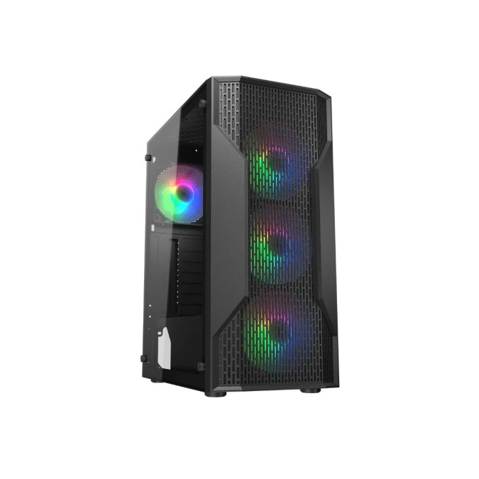 Компьютерный корпус, Cougar, MX110 RGB, ATX/Micro ATX/Mini ITX, USB 3.0/2*2.0, HD-Audio+Mic, Кулер 4*12см RGB, Высота процессорного кулера до 158 мм, Длина VGA до 305мм, 2*3.5"/2+2*2.5", Толщина 0,6мм, 452x200x360мм, Без Б/П, Черный