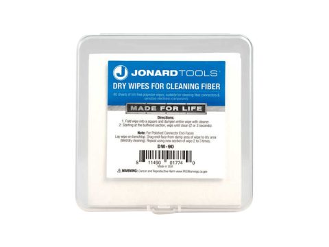 Сухие салфетки для очистки волокон, Jonard Tools, DW-90 , в упаковке 90 шт.