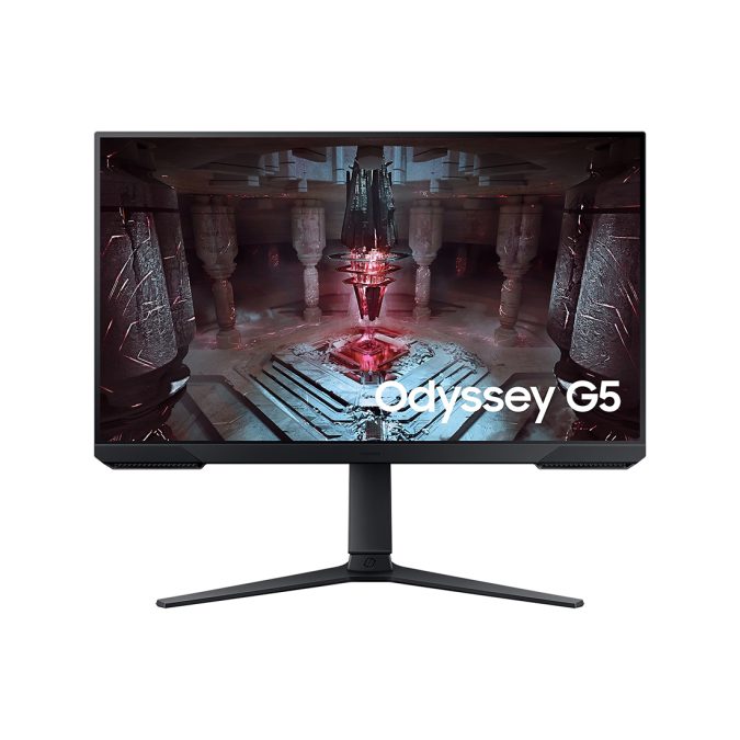 Монитор, Samsung, LS27CG510EIXCI, Odyssey G5, 27", 2560*1440, VA, 165 Гц, 16:9, 300 кд/м2, 3000:1, 1 мс, 178/178, 16.7 млн., DP*1, HDMI*2, Аудиопорт*1, VESA 100*100 мм, Регулировка высоты/наклона/вращения/поворота, кабель DP в комплекте, Чёрный