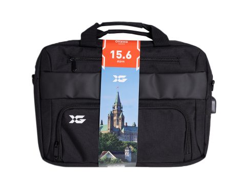 Сумка для ноутбука, XG, Ottawa 15.6" (XGA7919), 15.6", Лёгкая, Усиленные ручки, Внешнее отделение на молнии, Органайзер, 2 внутренних отделения, карман на молнии, Уплотнённые стенки, Полиэстер, встроенный USB шнур, Чёрный