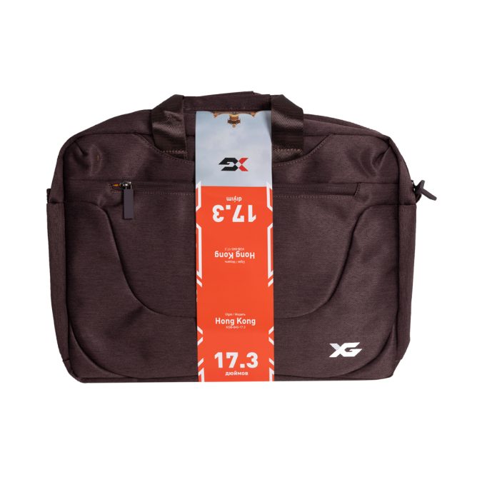 Сумка для ноутбука, XG, Hong Kong 17.3" (XGB-640-17.3), 17.3", Лёгкая, Усиленные ручки, Внешнее отделение на молнии, 2 внутренних отделения, Уплотнённые стенки, Полиэстер, Коричневый