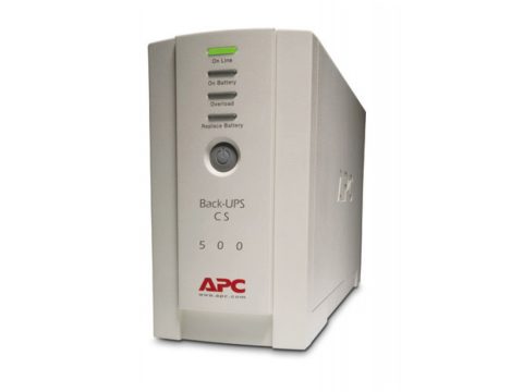 Источник бесперебойного питания, APC, Back-UPS BK500EI, Линейно-интерактивный, Мощность 500ВА/300Вт, Напольный, 230В, Вых: 3 x IEC 13, RBC2, Чёрный