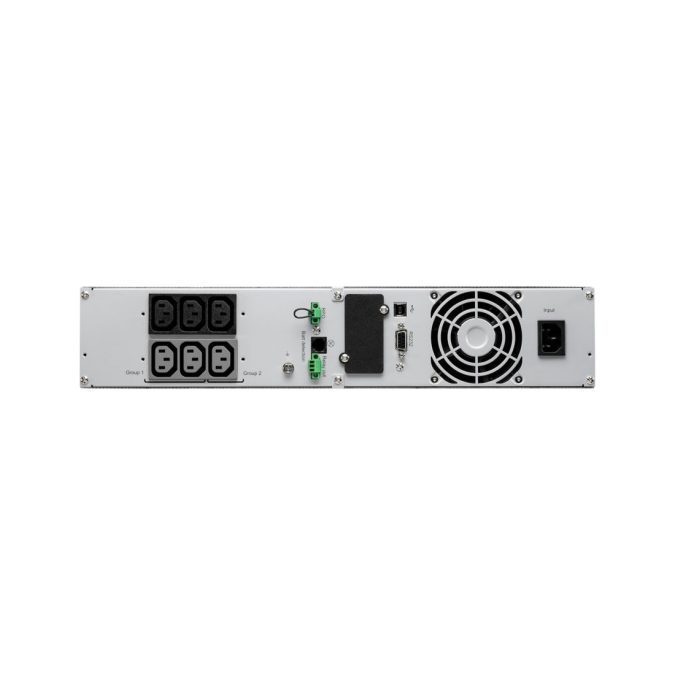 Источник бесперебойного питания, Eaton, 9SX1500IR, Онлайн, Стоечный, Мощность 1500ВА/1350Вт, Диапазон работы AVR: 190-276В (с возможностью регулировки до 120-276В), Бат.: 12В/9 Ач*4шт., Чистая синусоида, 6 вых.: 6 IEC C13 (10А), Smart, USB-B, RS232, SNMP слот, LCD, ABM, Цвет Чёрный