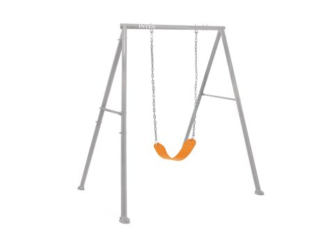 Качели детские, INTEX, 44114, Сталь/винил, 2 вида сидений в наборе, 1.5-10 лет, 170x235x200см, Серые, Цветная коробка