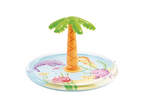 Детский надувной игровой бассейн Palm Tree Spray 173 x 104см, INTEX, 56433NP, Винил, 166л., 2+, Разбрызгиватель, Многоцветный, Цветная коробка
