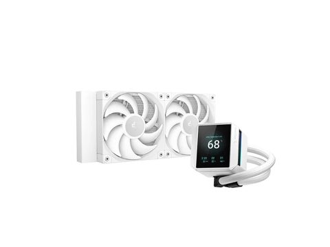 Кулер с водяным охлаждением, Deepcool, MYSTIQUE 240 WH R-LX240-WHDSNMP-G-1, Intel 1851/1700/1200/115х и AMD AM5/AM4/, TDP 280W, 2*120мм FT12 SE, 500-2150 RPM±10%, 72,45CFM, 36,49 dB(A), Белый