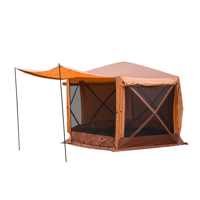 Шатер, XG Aurora Camping, 2906-B, Складной, Шестисторонний, 366 x 366 x 228 cm, Терракотовый, Коричневая коробка