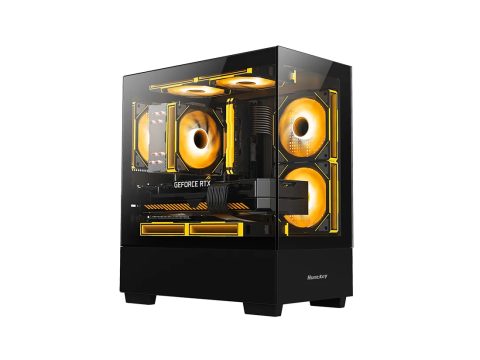 Компьютерный корпус, Huntkey, G35, Micro ATX/Mini-ITX, USB 1*3.0/2*2.0, HD-Audio+Mic, Кулер 3*12см RGB, Высота процессорного кулера до 160 мм, Длина VGA до 340мм, 1*3.5"/1*2.5", Слот 7, Толщина 0,5мм, 365x198x408мм, Без Б/П, Чёрный