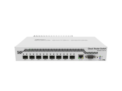 Коммутатор, MikroTik, CRS309-1G-8S+IN, Cloud Router Switch, 8 портов SFP+, 1 порт 10/100/1000М,Passive PoE in, RouterOS/SwitchOS, -40°C to 60°C