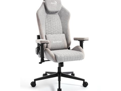 Игровое компьютерное кресло, Aerocool, CROWN Loft Light Grey, Тканевая поверхность AeroWeave с карбоновым рисунком, (Ш)65*(Г)70*(В)122 (132) см, Серый