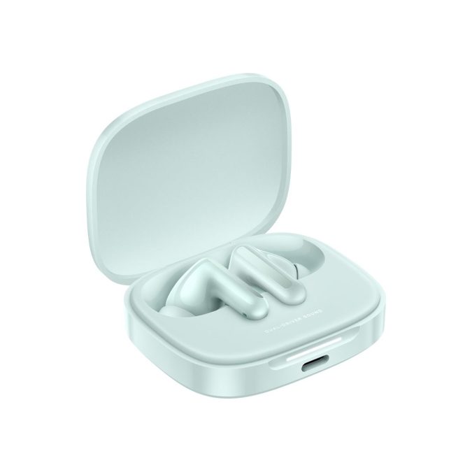 Наушники, Redmi, Buds 6, Coral Green, BHR9245GL/M2429E1, Работа с одного заряда 10 часов, Длительность работы с кейсом 42 часа, Зарядный порт Type-C, Время заряда батареи кейса 2 часа, Bluetooth 5.4, Вес 5 гр (Наушники)/43,2 гр (Общий вес), Размеры 61.01*51.71*24.80 мм, Зеленый (Мятный)