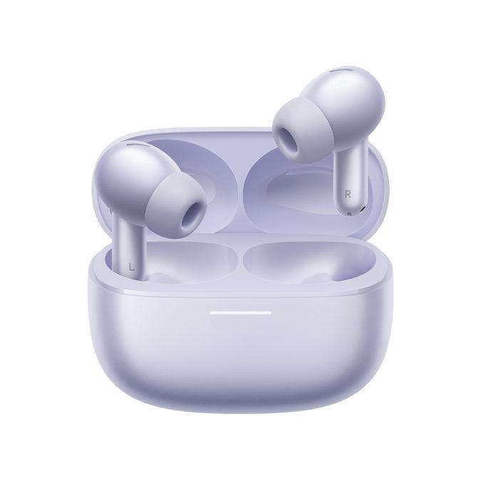 Наушники, Redmi, Buds 6 Pro Lavender Purple, M2430E1/BHR9317GL, Батарея 54 мАч (наушники), 480 мАч (кейс), Время работы 9 часов (наушники)/36 часов (с кейсом), Размер продукта 61,05*48,28*25,17 мм, Зарядный порт Type-C, Время зарядки около 2 часов (кейс), Bluetooth 5.3, Вес 5,2 гр (наушник)/46,5 гр (с кейсом), Hi-Res Audio, 55 дБ/4кГц, 3 микрофона, Фиолетовый