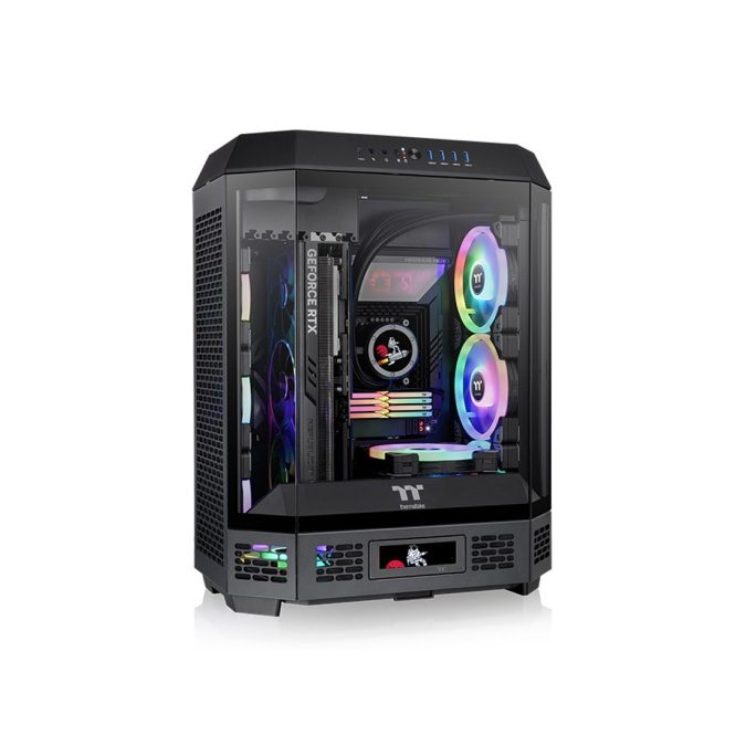 Компьютерный корпус, Thermaltake, The Tower 600 Black, CA-1Z1-00M1WN-00, Mid Tower, ATX / M-ATX / M-ITX, Type-C*1, USB 3.0*4, HD+Audio*1, 2*140мм вентиляторы, Высота процессорного кулера до 210мм, Длина VGA до 400мм, 1*3,5/3*2,5, Сталь/Пластик/Закаленное стекло, 550х420х286,4мм, Без Б/П, Черный