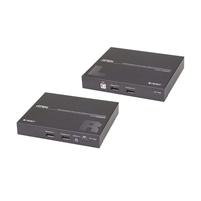 КВМ-удлинитель, ATEN, CE924-AT-G, USB, DisplayPort, Dual View HDBaseT, 2.0, 1x KVM-удлинитель CE924L (локальный модуль), 1x KVM-удлинитель CE924R (удаленный модуль)