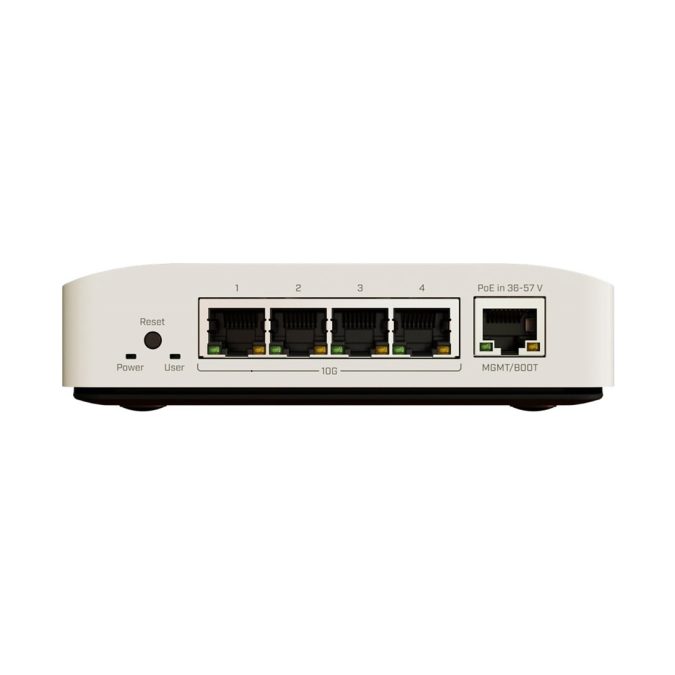 Коммутатор, MikroTik, CRS304-4XG-IN, Cloud Router Switch, 1 порт 10/100/1000М, 4 порта 1G/2.5G/5G/10G, 802.3af/at, RouterOS, -40°С до 70 °C