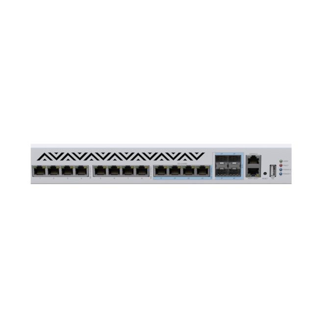 Коммутатор, MikroTik, CRS312-4C+8XG-RM, Cloud Router Switch, 1 порт 10/100М, 4 комбо-порта 10G Ethernet/ SFP+, 8 портов 1G/2.5G/5G/10G, RouterOS v7 / SwitchOS, -40°С до 70 °C