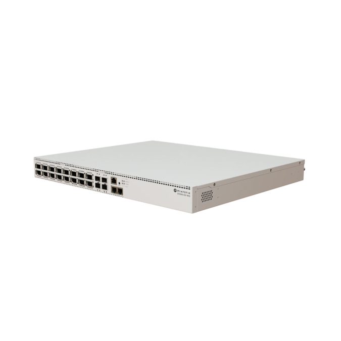 Коммутатор, MikroTik, CRS520-4XS-16XQ-RM, Cloud Router Switch, 2 порта 1G/2.5G/5G/10G, 4 порта 25G SFP28, 16 портов 100G QSFP28, RouterOS v7, -20°С до 50 °C