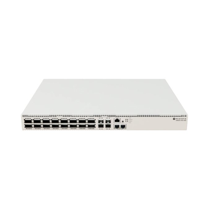 Коммутатор, MikroTik, CRS520-4XS-16XQ-RM, Cloud Router Switch, 2 порта 1G/2.5G/5G/10G, 4 порта 25G SFP28, 16 портов 100G QSFP28, RouterOS v7, -20°С до 50 °C