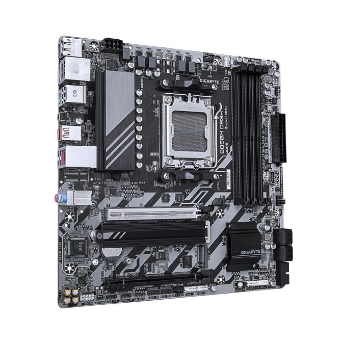 Материнская плата, Gigabyte, B850M DS3H (4719331866518), AM5, B850, 4xDDR5 4400/4800/5200/8200(OC), 4xSATA3, 2xM.2 (PCIe 4.0 x4/x2), RAID, 1xHDMI, 2хDP, 2xPCI-Ex16, mATX