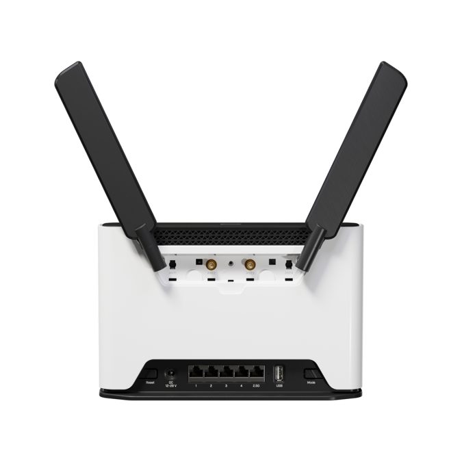 Маршрутизатор, MikroTik, S53UG+5HaxD2HaxD-TC&EG18-EA, Chateau LTE18 ax, 4 порта 10/100/1000М, 1 порт 2500М, 2.4/5 GHz, АХ1800, 1 слот Micro SIM, 1 слот USB-A, RouterOS, -40°С до 70 °
