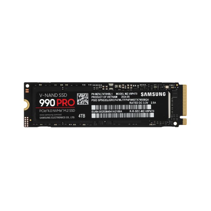 Твердотельный накопитель SSD, Samsung, 990 PRO MZ-V9P4T0BW, 4TB, M.2 PCIe 4.0 NVMe, 7450/6900 Мб/с
