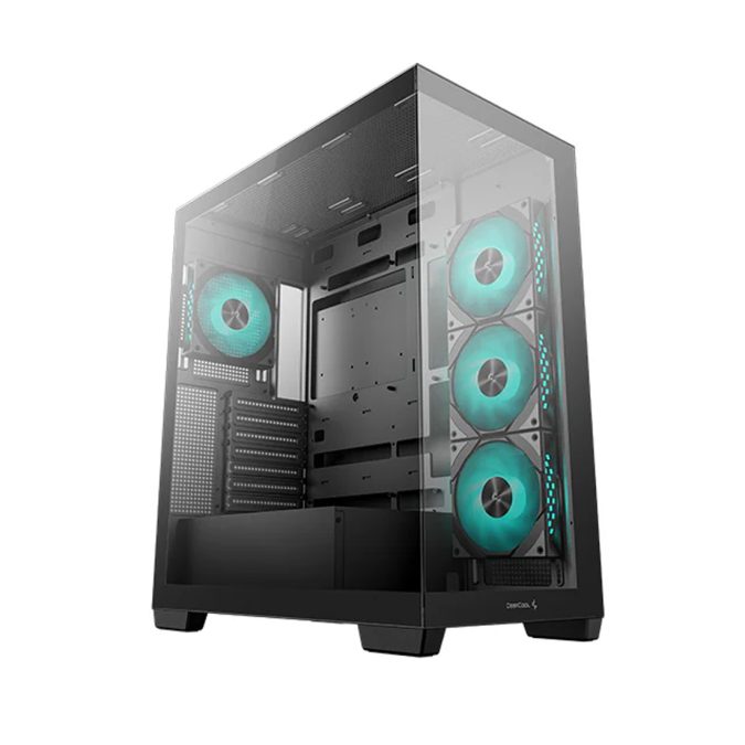 Компьютерный корпус, Deepcool, CG580 4F R-CG580-BKADA4-G-1, ATX/Micro ATX/Mini-ITX, USB 3.1*1/3.0*2, HD-Audio, 4*120мм ARGB, Высота процессорного кулера до 176мм, Длина VGA до 410мм (до 262 мм с радиатором), 2*3.5"/2*2.5", Сталь 0,6, 437х235х501мм, Без Б/П, Чёрный