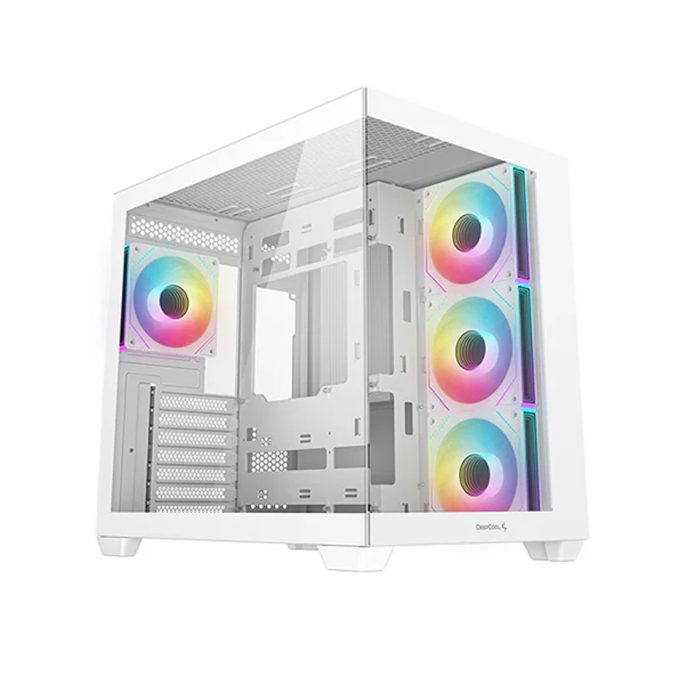 Компьютерный корпус, Deepcool, CG530 4F WH R-CG530-WHADA4-G-1, ATX/Micro ATX/Mini-ITX, USB 3.1*1/3.0*2, Audio+Mic, 4*120mm ARGB, Высота процессорного кулера до 160мм, Длина VGA до 410мм, 2*3.5"/2+1*2.5", Слот 7, Сталь 0,6, 440x285x399мм, Без Б/П, Белый